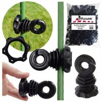 25x Izolator Okrągły Z Nakrętką Do Drutu Linki Na Słupki Izolatory Pastuch