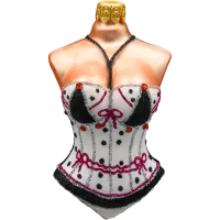 Bombka choinkowa szklana: Gorset Glamour: biały