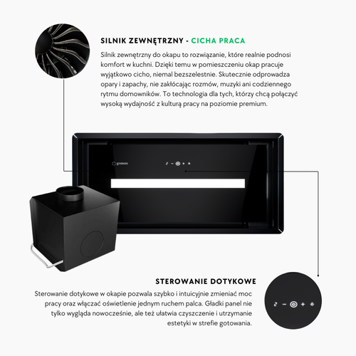 Okap kuchenny GLOBALO Saredo 60.1 Black + Turbina TW 2.1 na Arena.pl