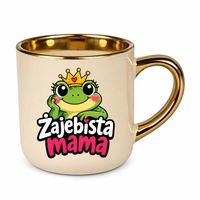 PREZENT DZIEŃ MATKI - Żajebista mama - kubek elegancki na prezent Beżowy