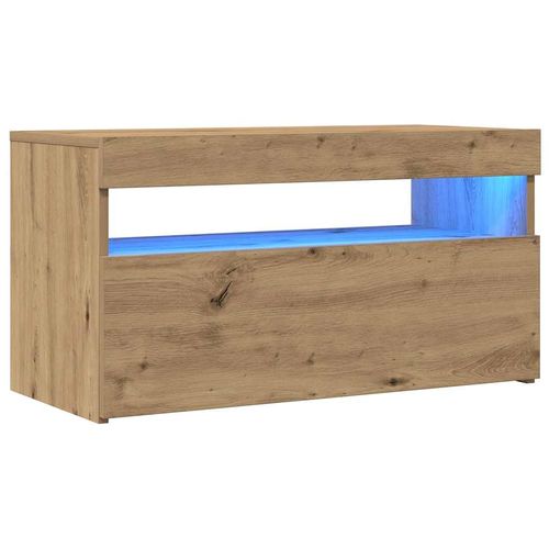 Szafka pod TV z oświetleniem LED, dąb artisan, 75x35x40 cm na Arena.pl