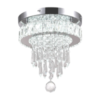 Lampa Sufitowa Kryształowy Żyrandol LED Zimna Biel 6500K 20W 25x30 cm