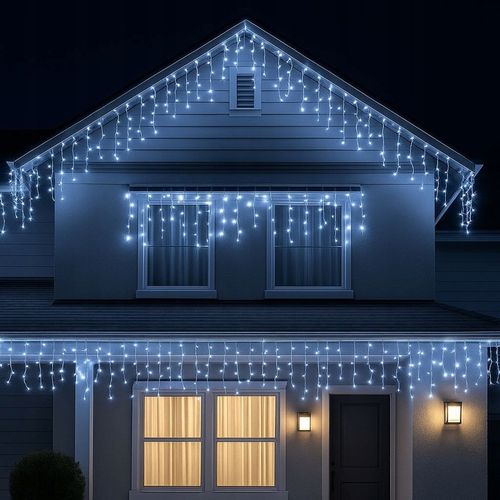 SOPLE 300 LED BIAŁE ZIMNE ZEWNĘTRZNE CHOINKOWE Świąteczne sople dekoracja na Arena.pl