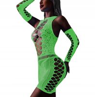 Bodystocking ŚWIECĄCE W CIEMNOŚCI Siateczka z DZIURKĄ sukienka