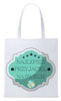 Dla Przyjaciela Na Prezent Torba Eco Biała Shopper Z Nadrukiem Ze Zdjęciem