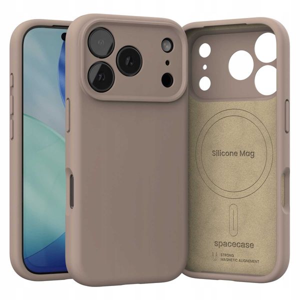 Spacecase Silicone Mag Iphone 17 Pro Max Brown zdjęcie 3