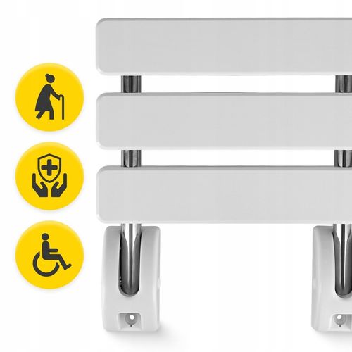 SIEDZISKO KRZESEŁKO SKŁADANE DO WANNY PRYSZNICOWE ŚCIENNE DLA SENIORA na Arena.pl