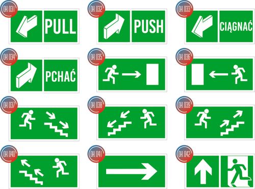 Tabliczka Grawerowana zielona 20x10 znak BHP na drzwi EMERGENCY EXIT na Arena.pl