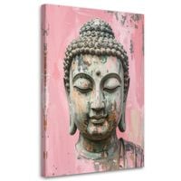 Obraz do salonu sypialni biura, Różowy Budda Zen Spa Bambus