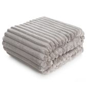 Koc mikroflano SOFT 170x210 beżowy 300gsm jodełka