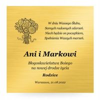 Grawer Aluminiowa tabliczka z własną dedykacją 10x10cm srebrna złota biała