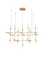 Pokojowy żyrandol designerski Azul sticks LED 72W 3000K złote