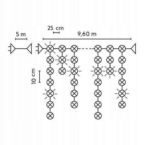 Kurtyna flesz 200LED 9,6m biały zimny zewnętrzna na Arena.pl