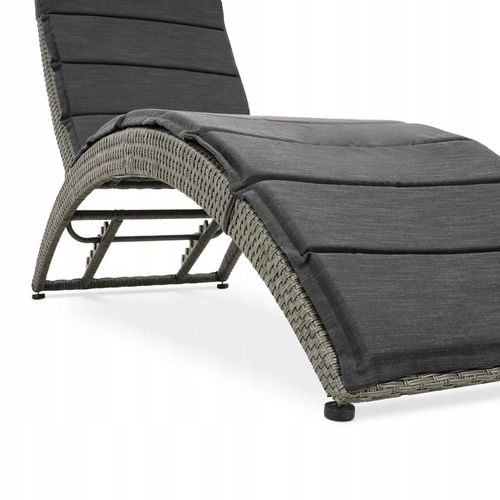 Leżak ogrodowy składany regulowany na balkon taras technorattan z poduszką na Arena.pl