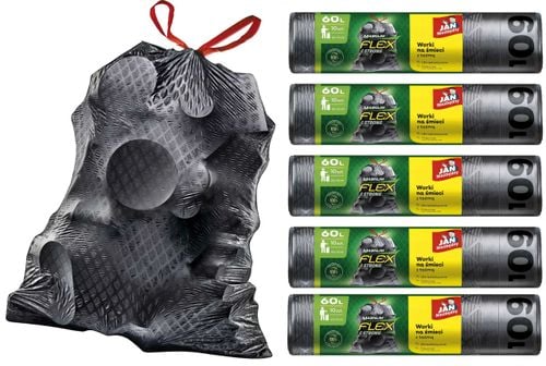 jan niezbędny worki ld magnum flex taśma 60l 10szt. - 5 op. na Arena.pl