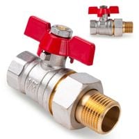 GEKO Zawór kulowy 1/2" DN15 motylek dławik śrubunek G70223