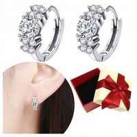 KOLCZYKI srebrne S925 delikatne DUŻA CYRKONIA angielskie zapięcie kryształy