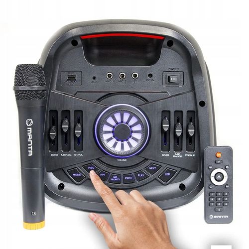 GŁOŚNIK PRZENOŚNY BLUETOOTH KARAOKE MANTA MIKROFON na Arena.pl