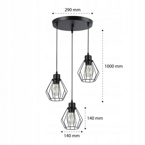 LAMPA SUFITOWA LED LOFT BRYLANT E27 CZARNA STAL IP20 na Arena.pl
