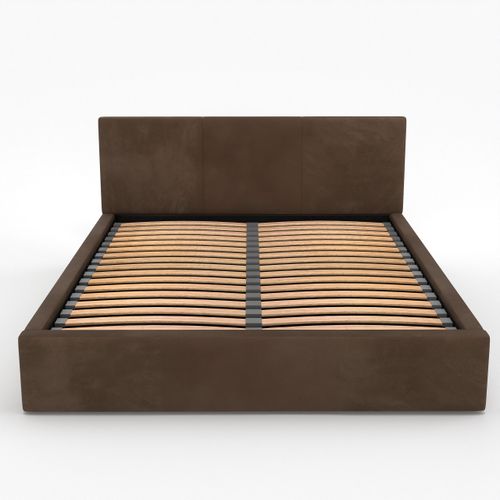 ŁÓŻKO TAPICEROWANE DO SYPIALNI 120x200 ŁÓŻKO PODWÓJNE Z POJEMNIKIEM BRĄZOWE na Arena.pl