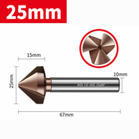 Pogłębiacz stożkowy 3-ostrzowy Fi4.5-fi60 Rozmiar: Ø25 x 10 x 90° x 67L