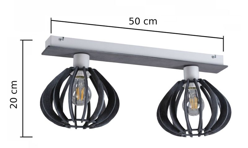Lampa sufitowa 2xE27 NICOLETA GREY 832 zdjęcie 3