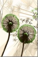 60CM 40CM OBRAZ ŚCIENNY DMUCHAWCE ZIELENI DRUK PŁÓTNO RAMA