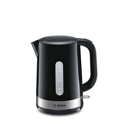Bosch Kettle TWK7403 Electric, 2200 W, 1.7 L, Plastic with stainless steel finishing, Black, 360° rotational base na Arena.pl