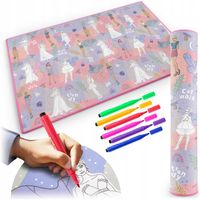 MATA PIANKOWA EDUKACYJNA 2W1 GIGANTYCZNA ZMYWALNA KOLOROWANKA WODOODPORNA