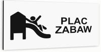 Tabliczka informacyjna BIAŁA z dibondu PLAC ZABAW NADRUK UV