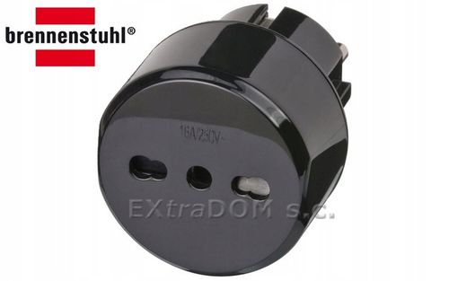 Adapter podróżny, wtyczka Włochy => EURO z uziemieniem Brennenstuhl na Arena.pl