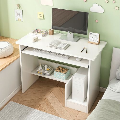 BIURKO KOMPUTEROWE BIAŁE NOWOCZESNE Z SZUFLADĄ PÓŁKAMI MŁODZIEŻOWE na Arena.pl