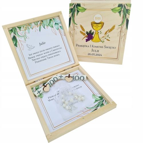 Pamiątka Pierwszej Komunii Świętej pudełko prezent kartka komunia na Arena.pl