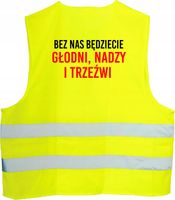 Kamizelka STRAJK ROLNIKÓW odblaskowa z nadrukiem PROTESTY ROZMIAR XXL