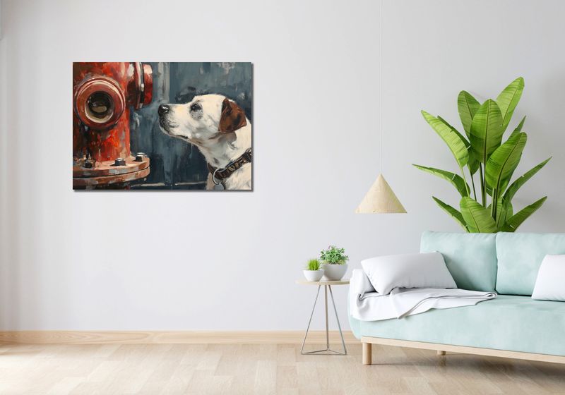 Obraz 100x70cm Kumpel przy Hydrancie zdjęcie 2
