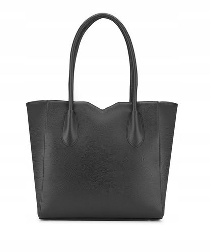 Torebka Shopper Damska PUCCINI Duża Mieści A4 Czarna Z Wycięciami BML053D-1 na Arena.pl