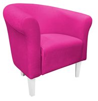 Fotel Milo Mikrofaza 10 różowy nogi 20 białe
