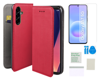Etui z klapką do SAMSUNG GALAXY A57 5G smart magnet czerwony + folia TPU