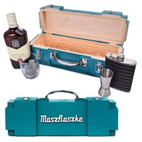 PREZENT DLA DZIADKA  - Masywna Pełny Zestaw, Drewniana Skrzynka na Alkohol