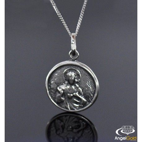 SREBRNY SZKAPLERZ MEDALIK DWUSTRONNY PRÓBA SREBRA 925 zdjęcie 7