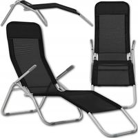 MOCNY LEŻAK OGRODOWY PLAŻOWY SKŁADANY FOTEL GRAWITACYJNY TURYSTYCZNY 180cm