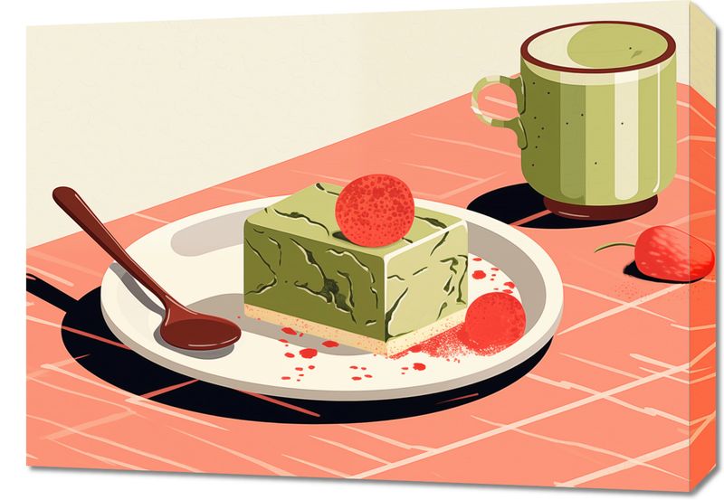 Obraz 70x50cm Deser Matcha zdjęcie 1