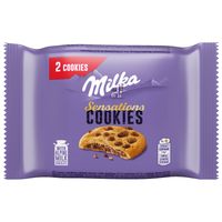 Milka Cookies Ciastka z kawałkami czekolady nadzieniem z czekoladą 52 g