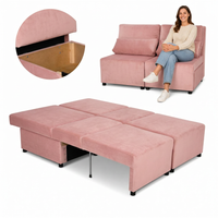 Kanapa 2 os sofa rozkładana spania pojemnik różowy KIMO Family Meble