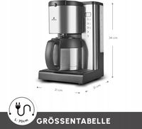 KARACA COFFEE ART AROMA EKSPRES PRZELEWOWY STAL NIERDZEWNA 1000W KE-KM1001