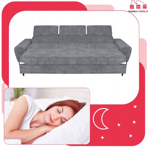 Zestaw mebli wypoczynkowych salonu Savio Sofa 3os fotele szare Family Meble na Arena.pl