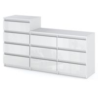 Komoda 10 Szuflad Nowoczesna Hugo Szafka Rtv Stolik 160cm Biały Połysk