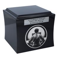 Urna kremacyjna dla informatyka Czarna / Plakietka