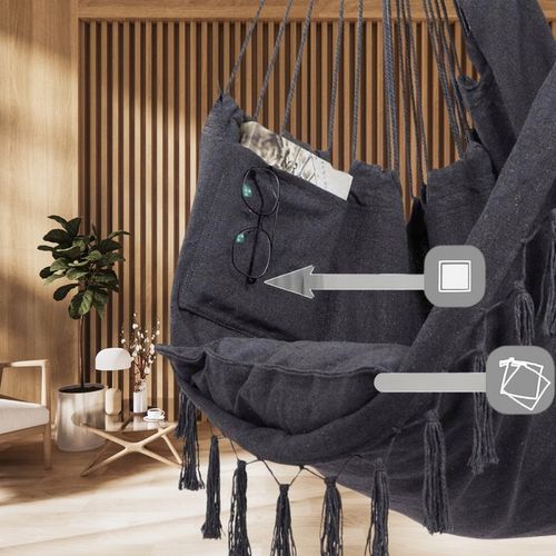 Hamak Huśtawka Fotel Wiszący Brazylijski Ogrodowy Bujany + 3 poduszki BOHO na Arena.pl