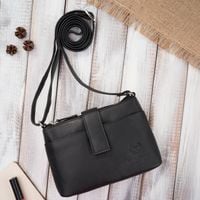 torebka damska skórzana na ramię mała miejska czarna paolo peruzzi si-39-bl